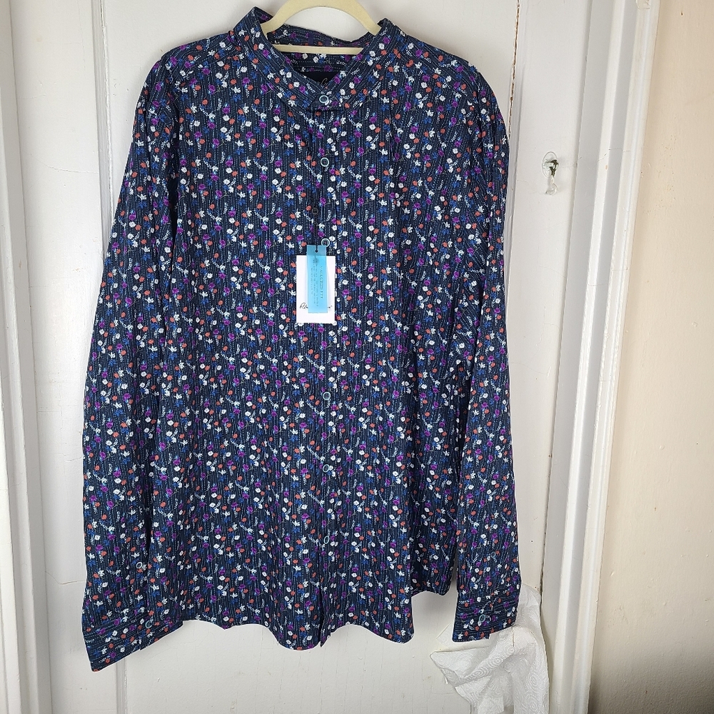 Robert Graham Egger Floral Multi Modern Americana Tailored Fit Shirt 3XL.